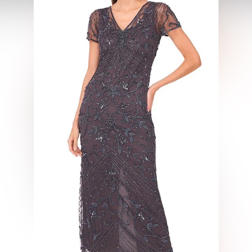 Pisarro Nights Purple Embellished Maxi Dress